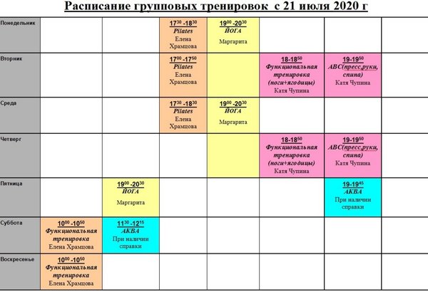 Изменение расписания курского. Расписание групповых тренировок. Расписание занятий в ФОКЕ. Аксион бассейн расписание. Расписание занятий гимнастика.