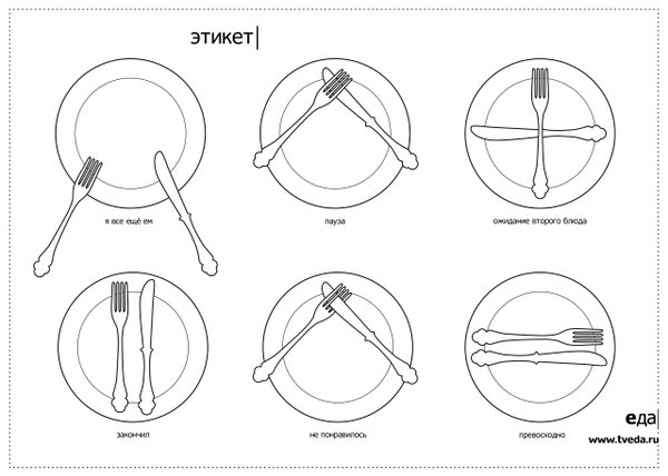 Расположение столовых приборов на столе по этикету
